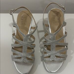 Naturalizer Silver Baylor Slingback Sandals